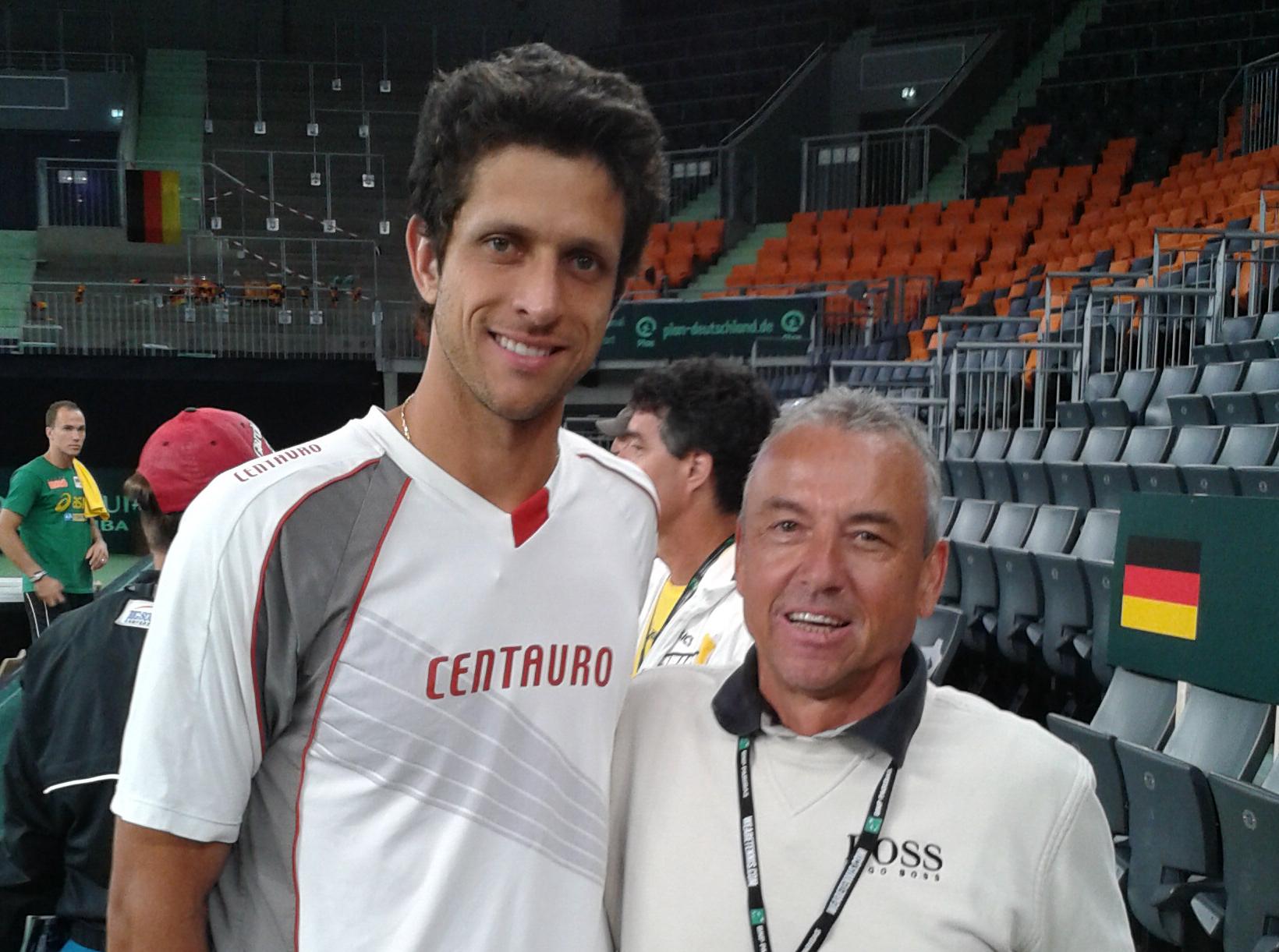 Hubert Hepp mit Marcelo Melo DWRL Nr. 14 Brasil. Davis Cup Team 2013